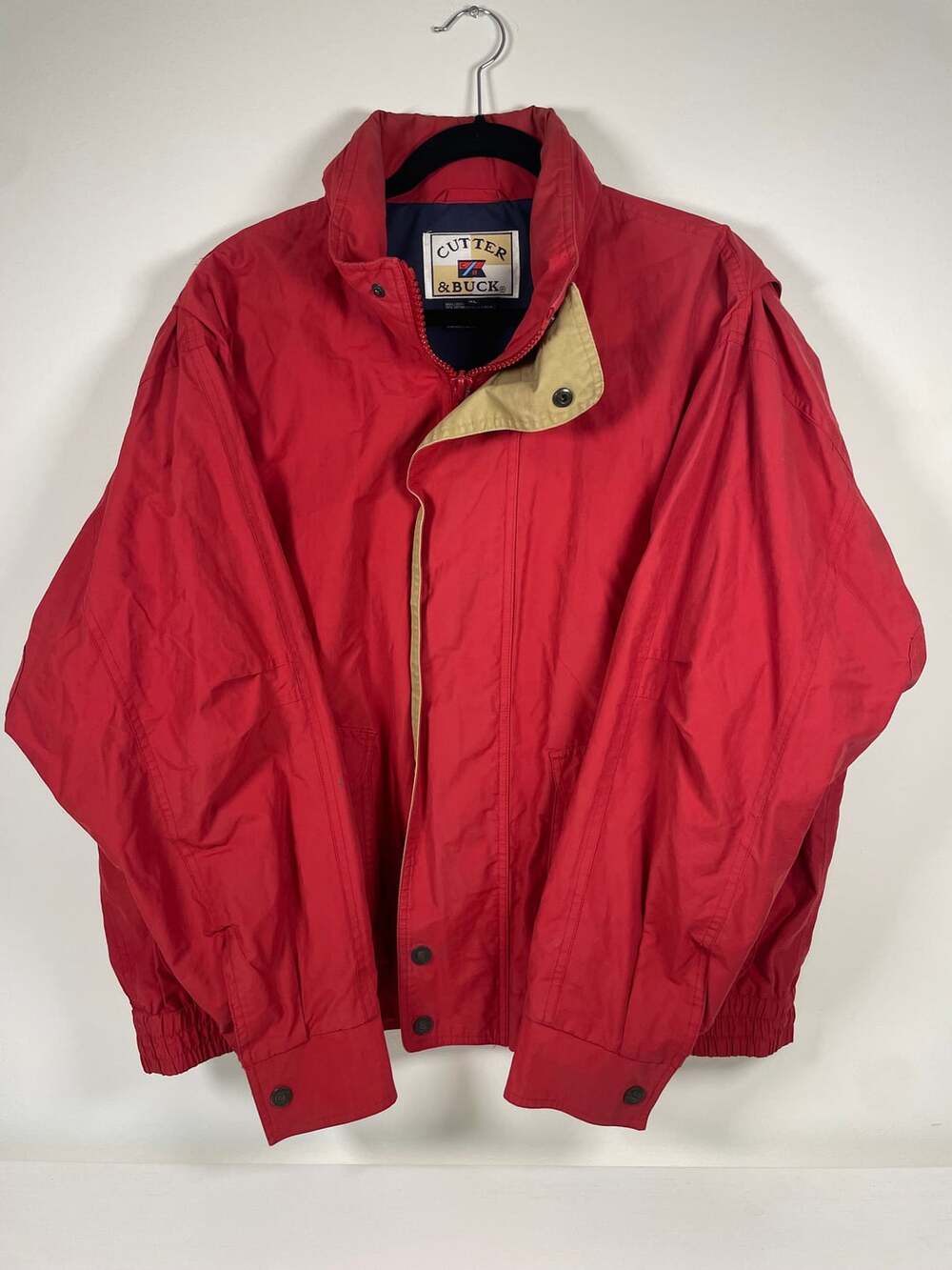 Vintage Cutter & Buck Red Harrington Jacket Full Zip Size XL